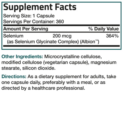 Bronson Selenium 200 mcg Albion Chelated Amino Acid Complex, 250 Capsules | Yeast-Free Essential Trace Mineral, Immune, Prostate & Metabolism Support, Vegetarian, Non-GMO, Gluten-Free & Soy-Free
