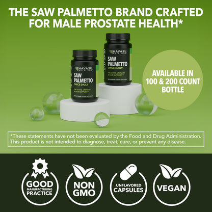 Saw Palmetto for Men, DHT Blocker and Prostate Health Supplement, 120 Count | Potent 3X Formula with Pumpkin Seed Oil and Stinging Nettle, Bladder and Urinary Support, Vegan, Non-GMO, 2-Month Supply