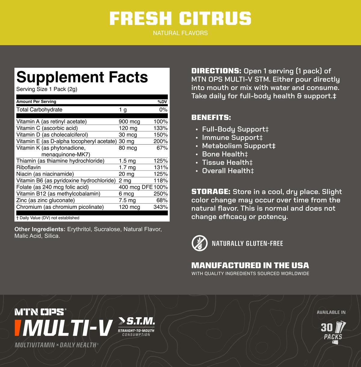 MTN OPS Multi-V Daily Multivitamin for Men & Women, 90 Capsules