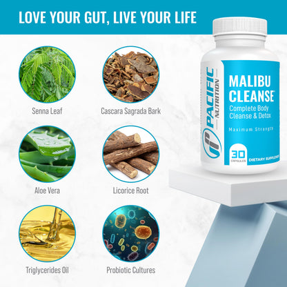 Pacific Nutrition Full Body Detox - Malibu Cleanse Complete Body & Intestinal Cleanse