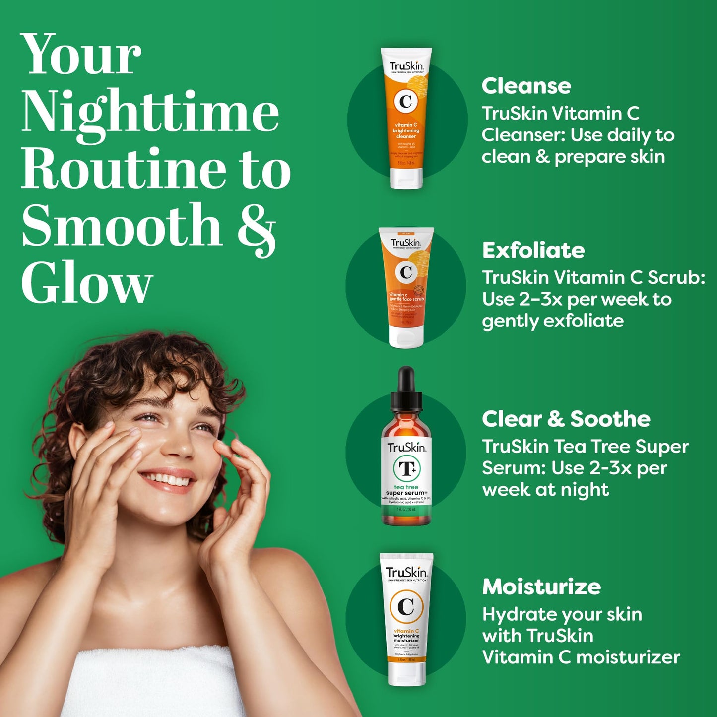 TruSkin Tea Tree Acne Serum with Salicylic Acid & Retinol, 1 fl oz | Helps to clarify acne-prone skin, refine the look of pores & complexion with Tea Tree, Niacinamide, and Vitamin C