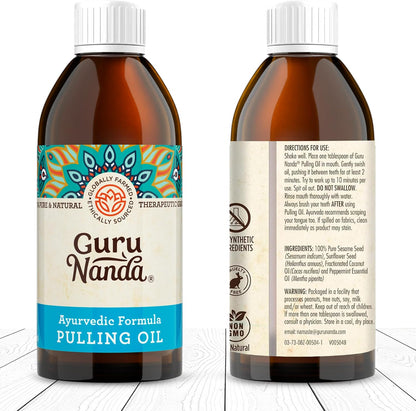 GuruNanda Original Coconut Oil Pulling Mouthwash with Sesame Oil, 8.45oz