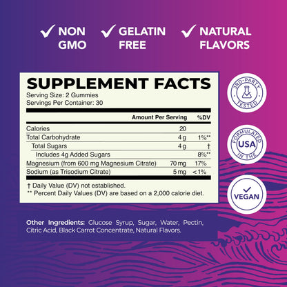 Magnesium Citrate Gummies | 600mg | High Absorption Magnesium for Calm