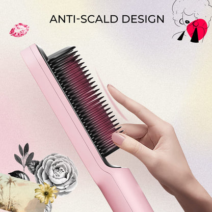 TYMO Hair Straightener Brush, Hair Straightening Comb for Women with 5 Temp 20s Fast
