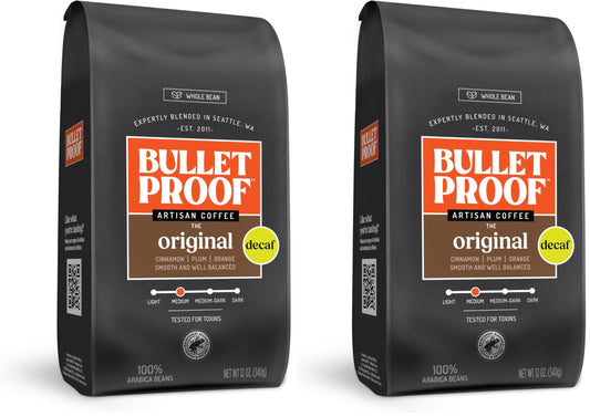 Bulletproof Original Medium Roast Whole Bean Coffee, 12 Ounces, Clean Coffee Tested for Toxins
