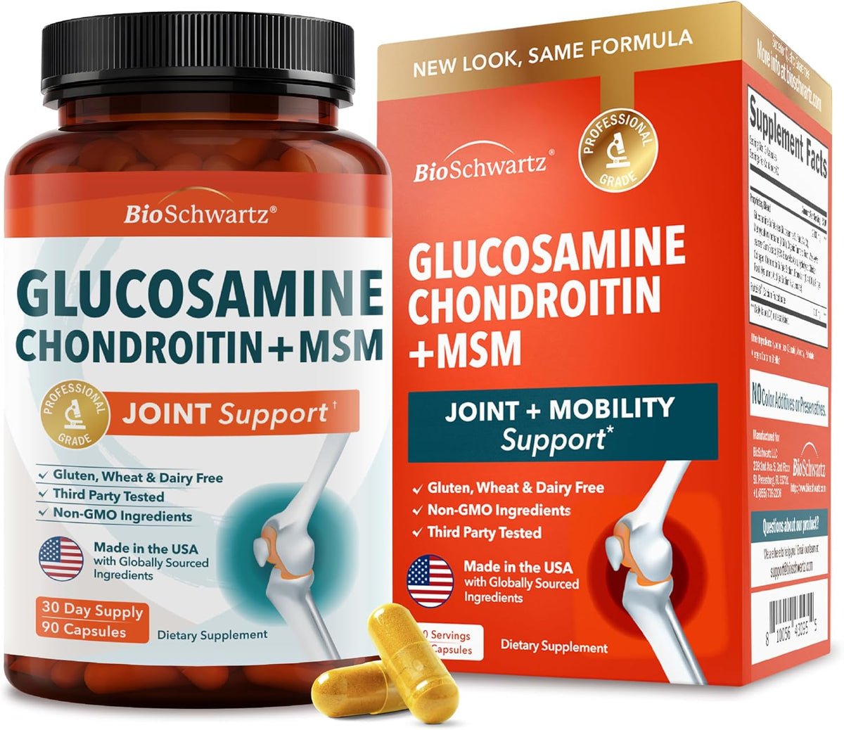 Glucosamine Chondroitin MSM Joint Support Supplement, 90 Capsules