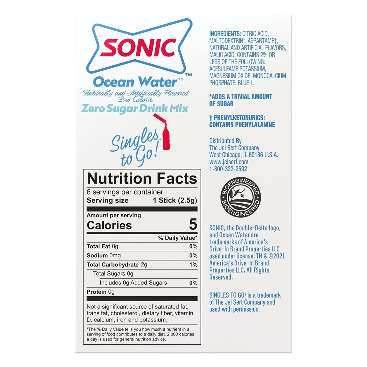 Sonic Singles To Go Sugar Free Drink Mix Variety Pack - 4 Fruity Flavors