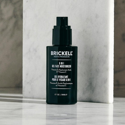Brickell Men's 6 in 1 Gel Face Moisturizer for Men, Gel Moisturizer With Hyaluronic Acid, Peptides, and Vitamin C, 1.7 ounces, Unscented