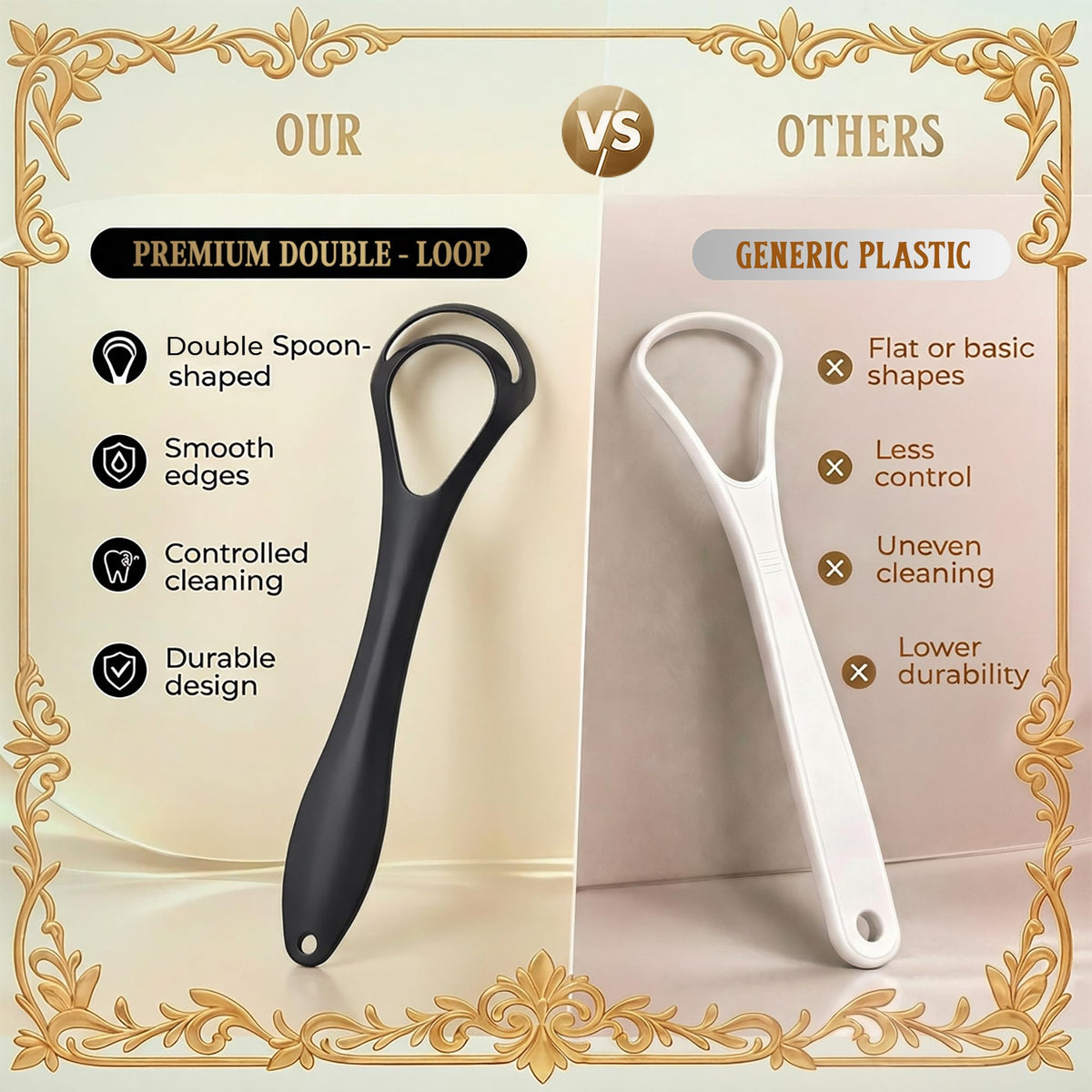 MasterMedi Tongue Scraper for Adults with Multicolor Travel Cases (2 Pack), 100% Stainless Steel, Reduce Bad Breath, Tongue Scrubber, Easy to Use, Tongue Cleaner for Oral Care & Hygiene
