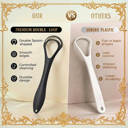 MasterMedi Tongue Scraper for Adults with Multicolor Travel Cases (2 Pack), 100% Stainless Steel, Reduce Bad Breath, Tongue Scrubber, Easy to Use, Tongue Cleaner for Oral Care & Hygiene