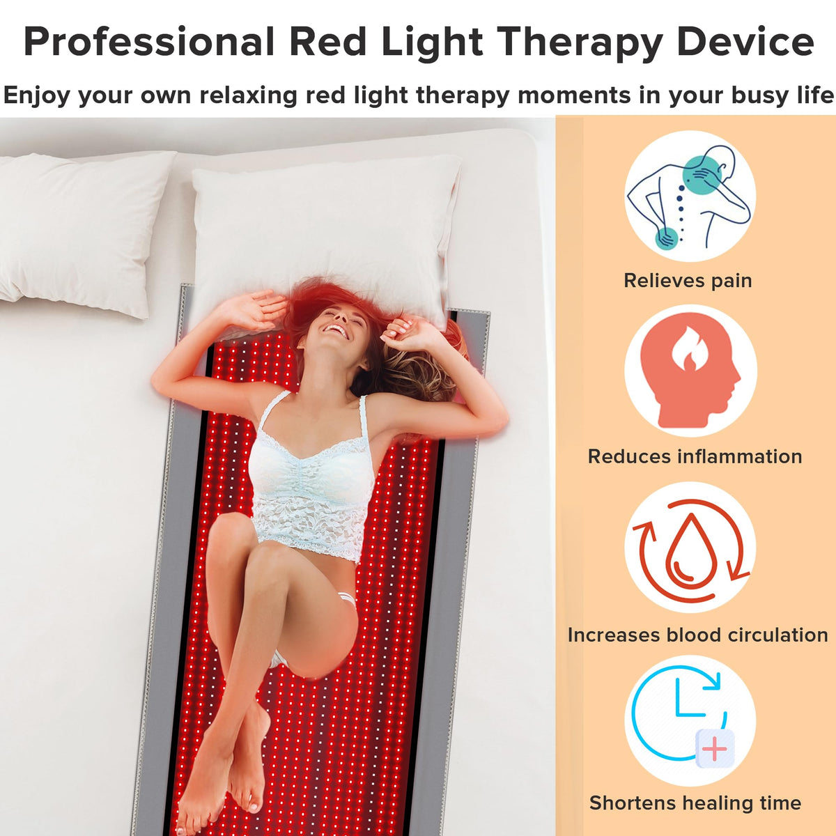 Near Infrared Light Therapy Blanket for Full Body, 1370pcs 660nm & 850nm LED Light Therapy Device