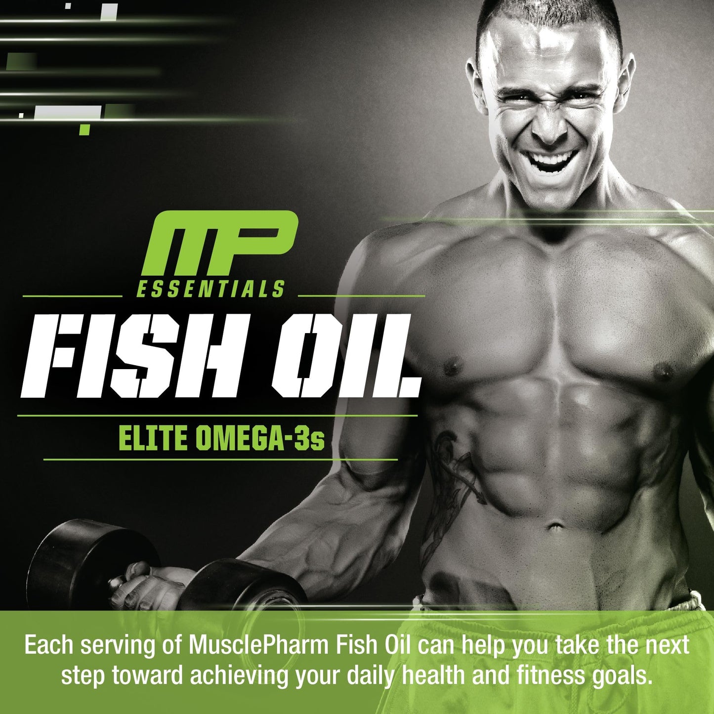 MusclePharm Essentials Fish Oil, Elite Omega 3 Supplements - Promotes Joint Health, Muscle Performance, Brain, Heart & Immune Support, 2000mg Omega 3 Fish Oil Per Serving - 60 Softgels (30 Servings)