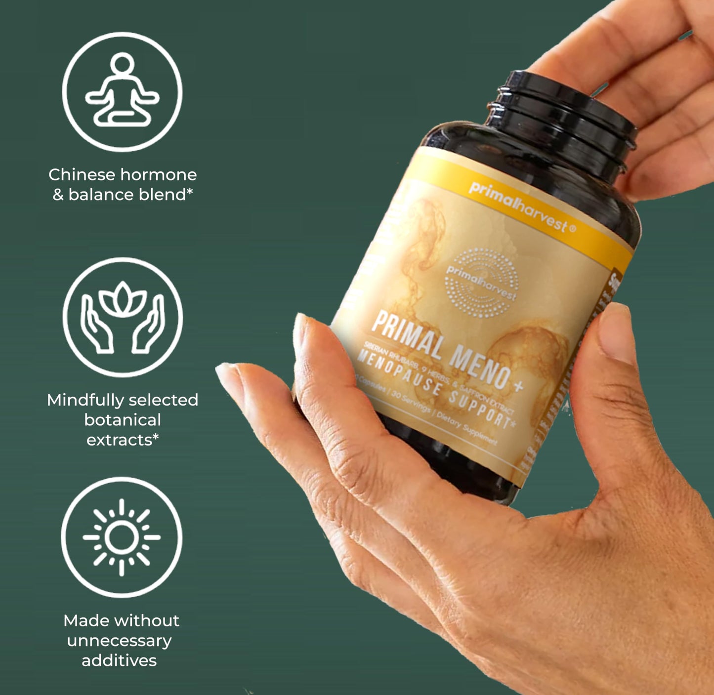 Primal Harvest MENO+ - Daily Vegan Supplement, Gluten & Dairy Free