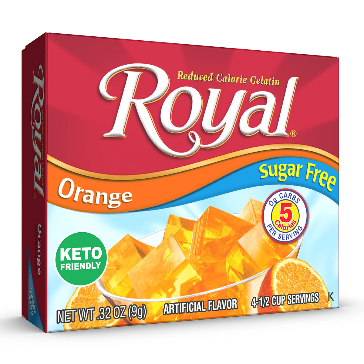 Royal Strawberry Gelatin Dessert Mix, Sugar Free and Carb Free,0.32 0z (Pack of 12)
