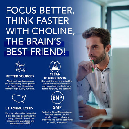 PLANT.O NUTRITION Choline Phosphatidyl Supplement | High Potency 430mg Phospholipid Complex | Promotes Energy, Liver, Brain, & Cognitive Health | 60 Softgels