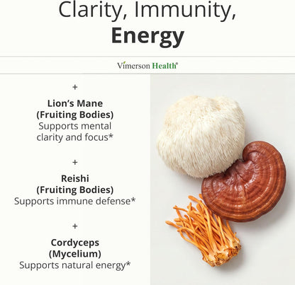 10X Mushroom Supplement w/ Lions Mane & Reishi – Cognitive Support – 60 Ct