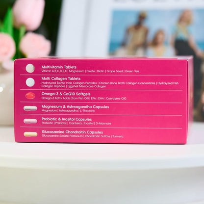 Totaria Multivitamin for Women with Vitamin A,B,C,D3,E,K2, Biotin, Collagen, Magnesium, Ashwagandha, Omega-3, Probiotic, Energy, Beauty, Stress, Calm, 30 Servings