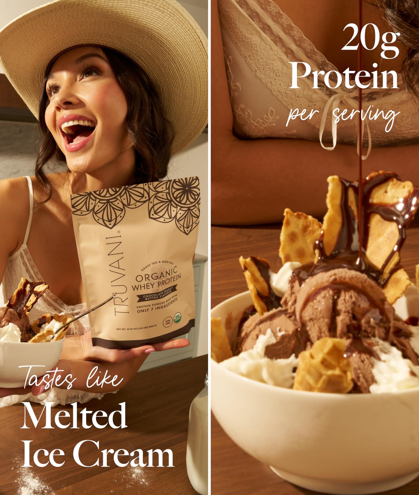 Truvani Organic Whey Protein Powder | Vanilla | 20 Servings | 20g Grass Fed Whey Protein | USDA Organic & Non-GMO | Gluten Free | No Gums, No Soy, No Stevia, No Added Sugars