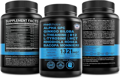 MEDCHOICE 11-in-1 Nootropic Brain Supplement, Non-Caffeinated, 60ct