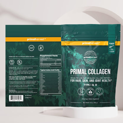 Primal Harvest Collagen - Powdered Daily Supplement, Dairy & Gluten Free