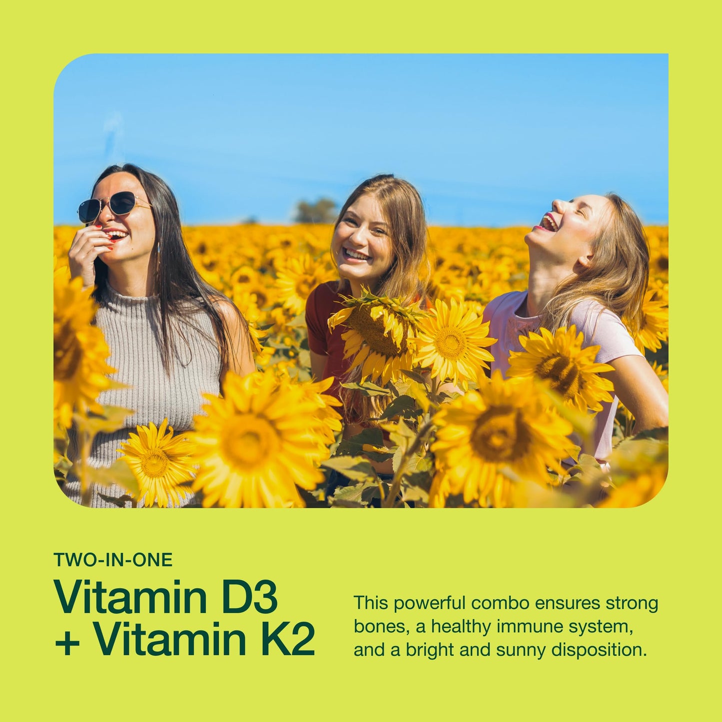 Fresh Nutrition Vegan Vitamin D3 + K2 Capsules - 5000 IU D3 + 100mcg K2 as MK-7 for Optimal Absorption - Immune Health, Bone Health, Mood - Non GMO - 90 Capsules, 3 Month Supply
