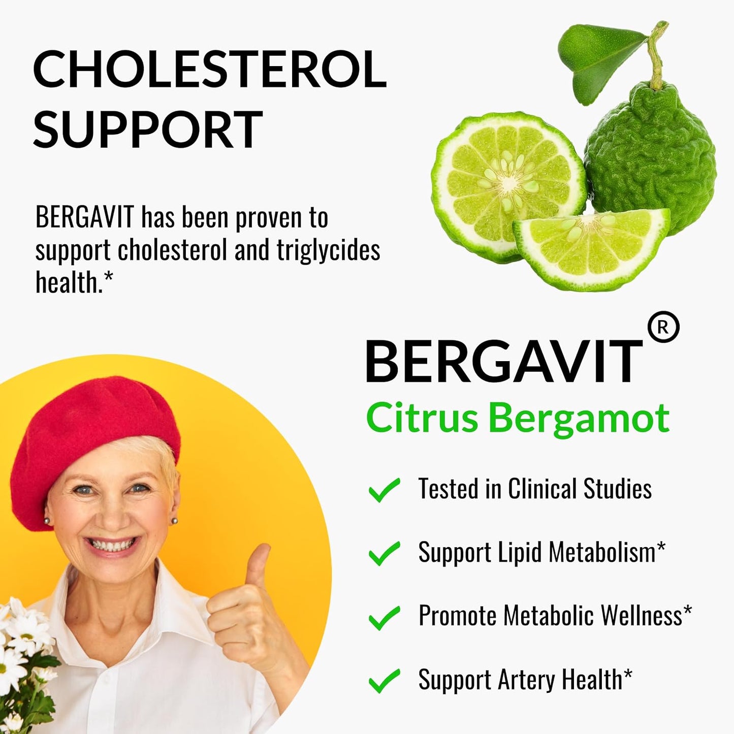 UpNourish Plant Sterols Citrus Bergamot Supplement with CoQ10, Omega 3, Olive Leaf, Turmeric Curcumin, Black Garlic and Niacin - 120 Softgels