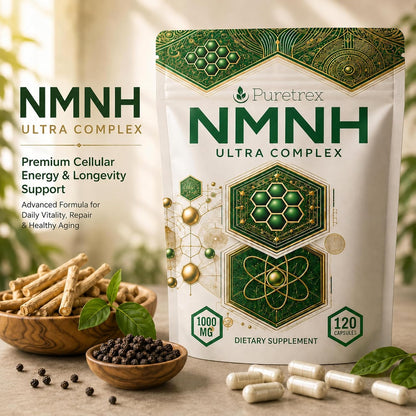 NMNH Ultra Complex 1000mg, NMNH Supplement with Trans-Resveratrol, Quercetin, CoQ10, ALA, TMG, Pterostilbene, Fisetin & BioPerine, 120 Vegan Capsules, Made in UK