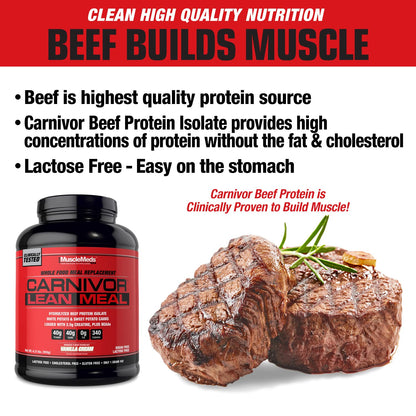 MuscleMeds CARNIVOR LEAN MEAL whole food meal replacement shake, MRE, beef protein
