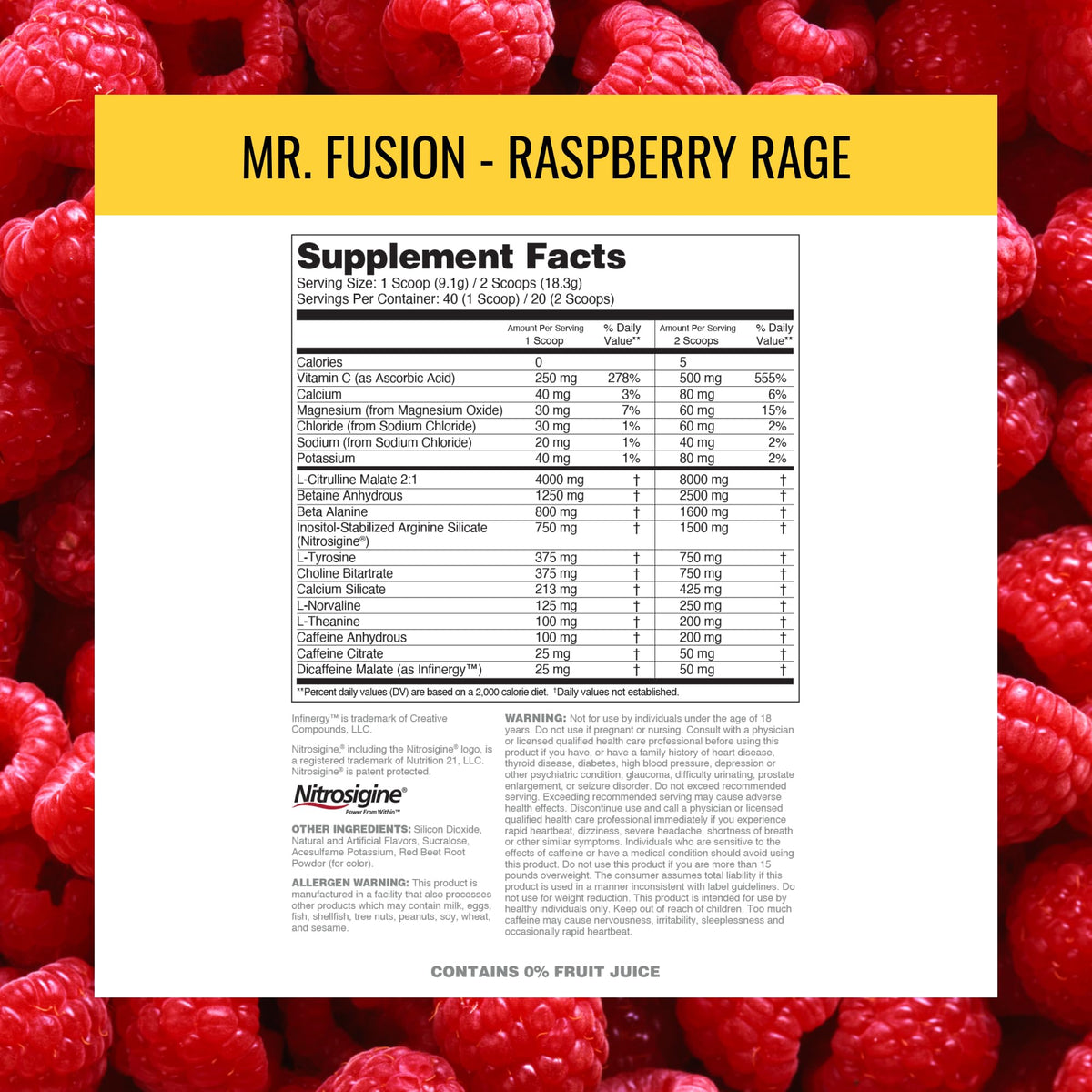 Nutrithority - Mr. Fusion Pump Pre Workout Powder (Pineapple Punch)