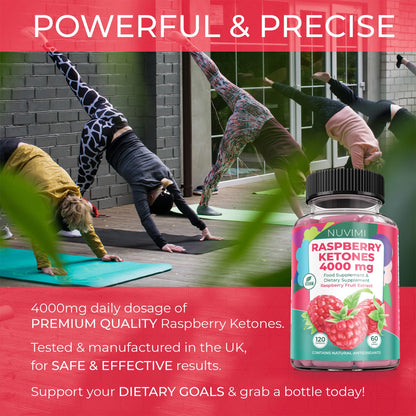 NUVIMI Raspberry Ketones 4000 mg Natural Dietary Food Supplement to Support Healthy