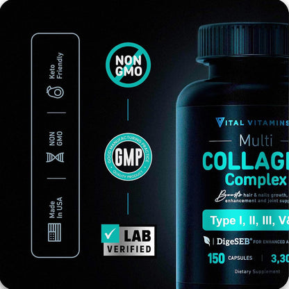 Vital Vitamins Multi Collagen Capsules + Chlorophyll Complex Capsules
