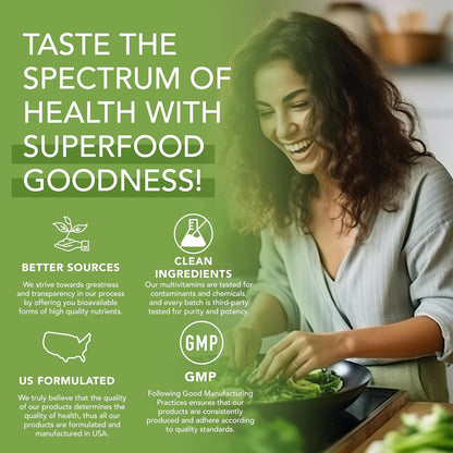 SuperGreens Gummies | Daily Greens Superfood with Fruits, Vegetables & Vitamins to Boost Immunity, Cognitive & Gut Health | Watermelon & Strawberry Flavor | 60 Super Gummies