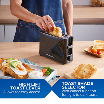 Elite Gourmet ECT118B Cool Touch Single Slice Toaster, 6 Toasting Levels & Wide Slot