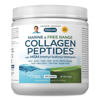 ANDREW LESSMAN ProCaps Marine Collagen Peptides with MSM Powder 60 Servings