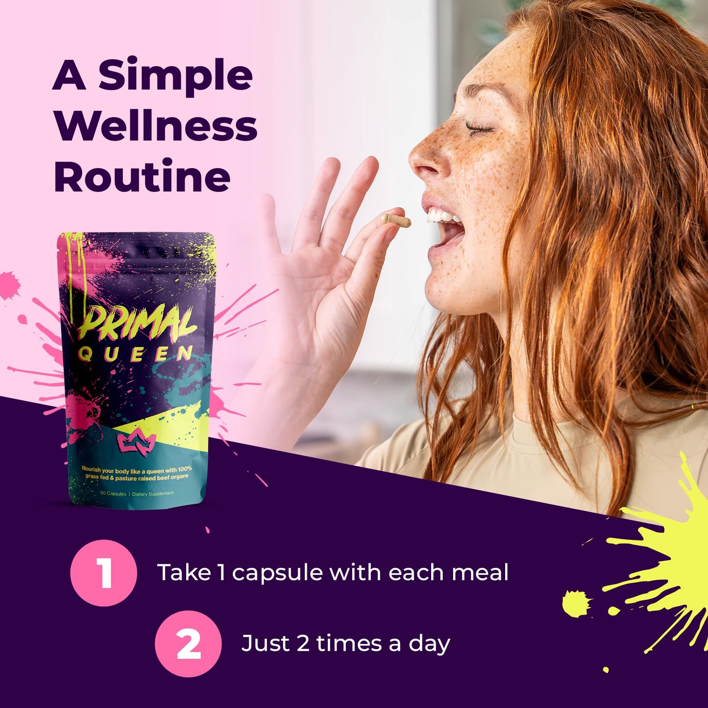 Primal Queen Beef Organ Superfood, Grass-Fed Liver Kidney Heart for Women | Female-Optimized Blend of 6 Pasture-Raised Organs for Hormone Balance, Energy and Vitality; 3rd-Party Tested