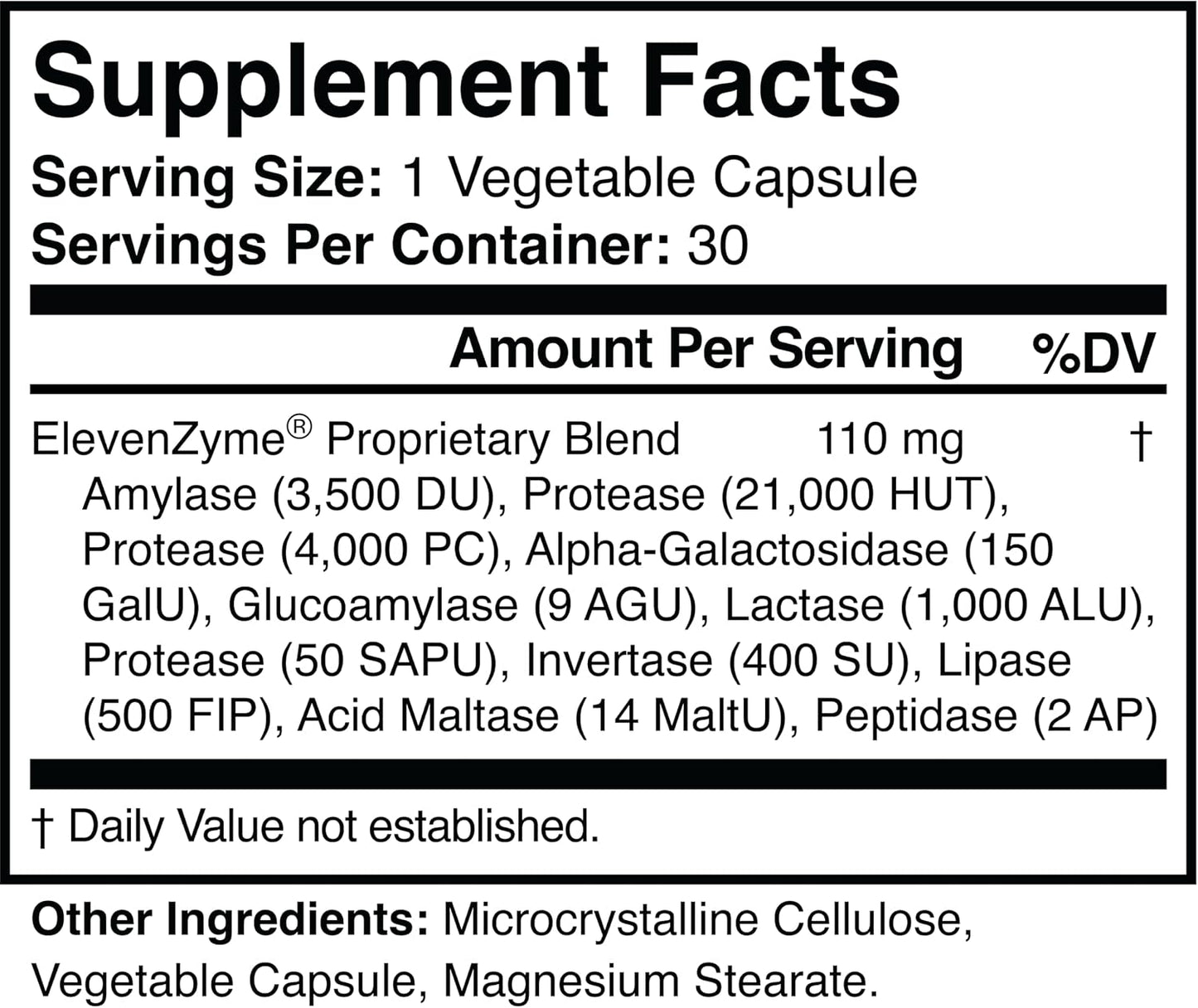 Natural Digestive Enzyme Supplement for Bloating, Vegan | Helps Break Down Proteins, Fats, and Carbs to Ease Gas, Indigestion, and Stomach Discomfort After Meals, 30-Day Supply