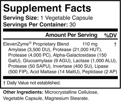 Natural Digestive Enzyme Supplement for Bloating, Vegan | Helps Break Down Proteins, Fats, and Carbs to Ease Gas, Indigestion, and Stomach Discomfort After Meals, 30-Day Supply