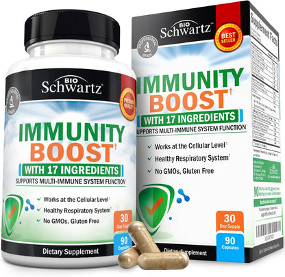 Immune Support Supplement for Adults with Vitamin C and Zinc, 90 Capsules
