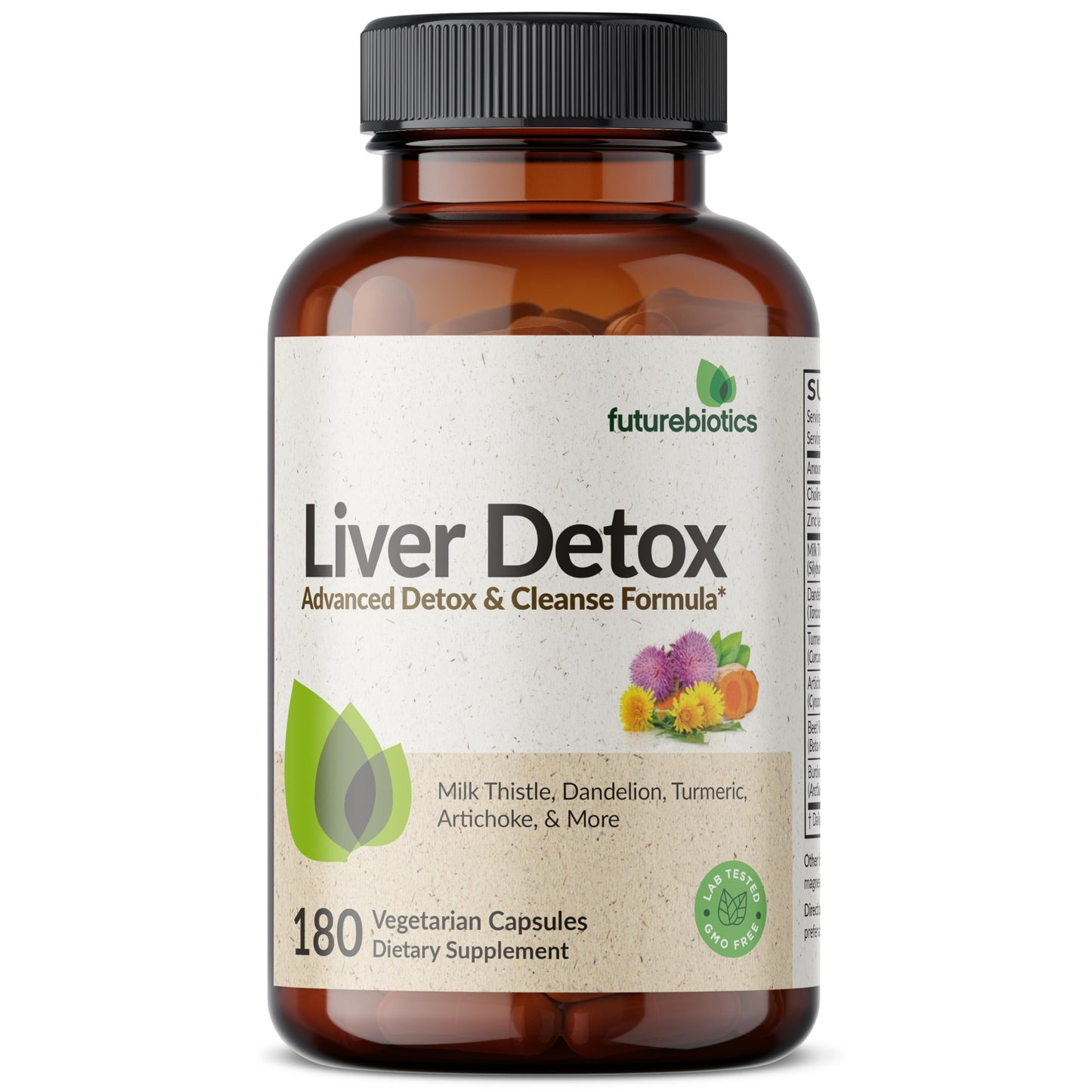 Futurebiotics Liver Detox Advanced Detox & Cleanse Formula Supports Healthy Liver Function with Milk Thistle, Dandelion Extract, Turmeric, Artichoke Leaf, & More, Non-GMO, 60 Vegetarian Capsules