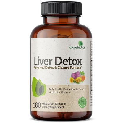 Futurebiotics Liver Detox Advanced Detox & Cleanse Formula Supports Healthy Liver Function with Milk Thistle, Dandelion Extract, Turmeric, Artichoke Leaf, & More, Non-GMO, 60 Vegetarian Capsules