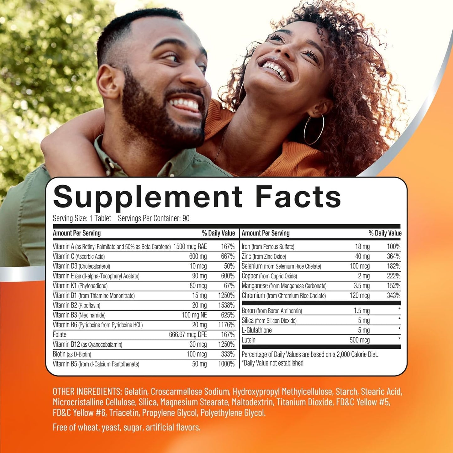 Basic Brands PowerAll Multivitamin Eye Vitamins, 90 Count | Lutein for Adults