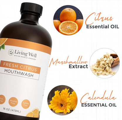 Fresh Citrus Tooth Powder + Mouthwash Bundle Fluoride-Free Hydroxyapatite