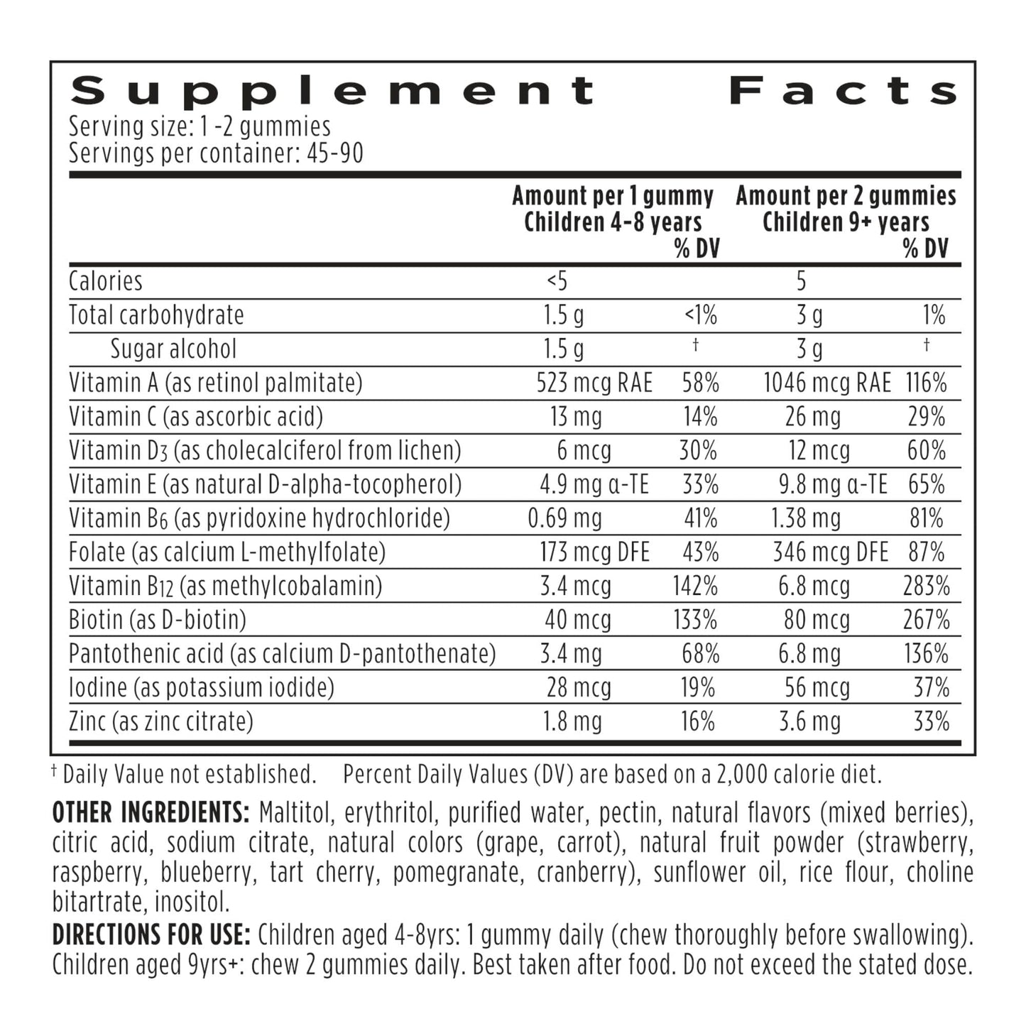 Igennus Methylated Kids Multivitamin Gummies, Age 4+, 90 Gummies | Clean Label & Third Party Tested, No Artificial Sweeteners or Flavors, Sugar Free, Natural Berry Flavor, Non-GMO, Halal