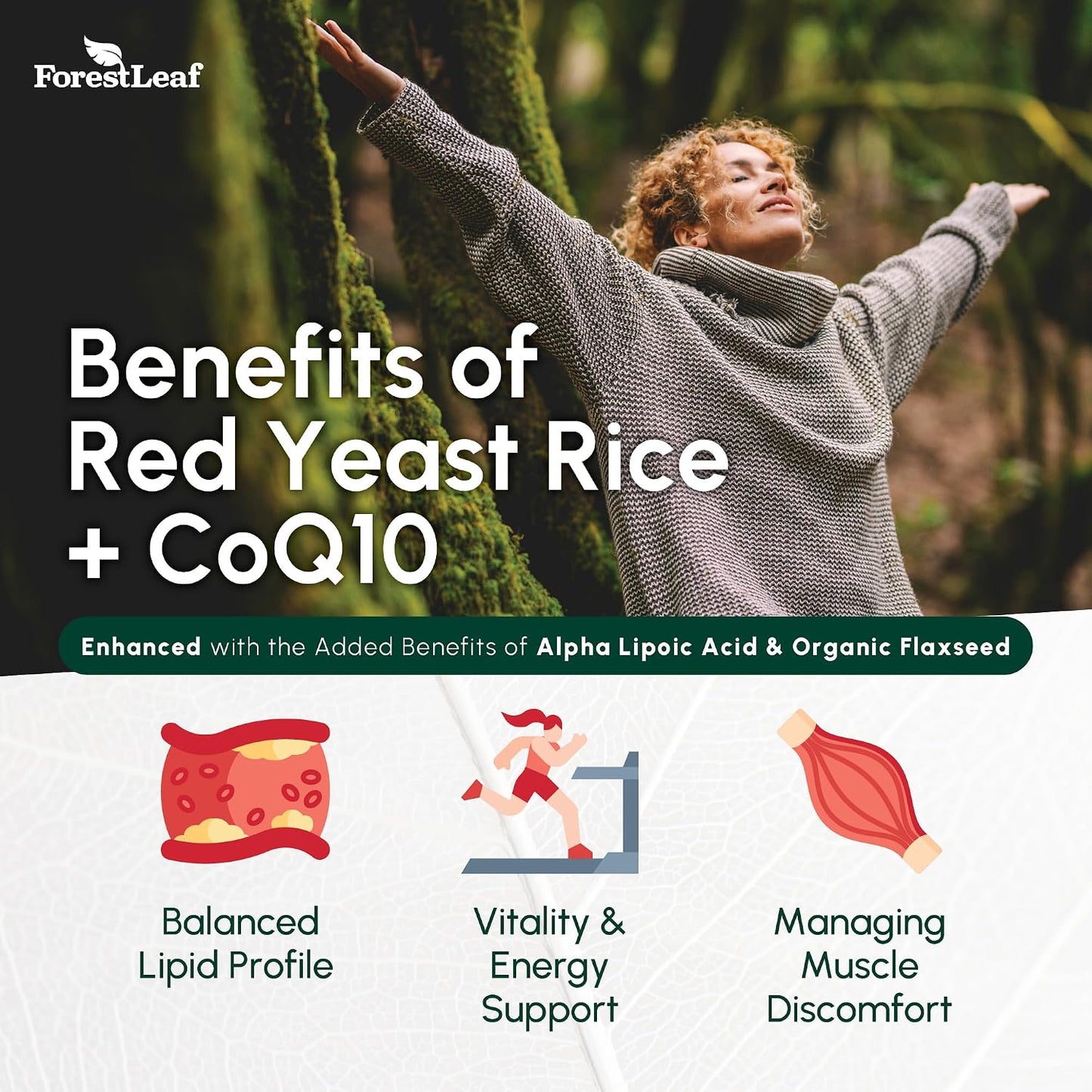 Red Yeast Rice 1215 mg. Capsules - Extra Strength Red Rice Yeast with CoQ10 Supplement, Plus Alpha Lipoic Acid & Organic Flaxseed, Citrinin Free, Supports Cardiovascular Health, Non-GMO 90 Veggie Caps