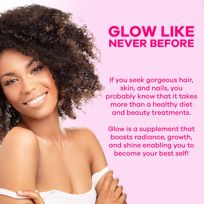 Glow Vitamins - Hair Skin and Nails Multivitamin Supplement - 10,000mcg Biotin Pills