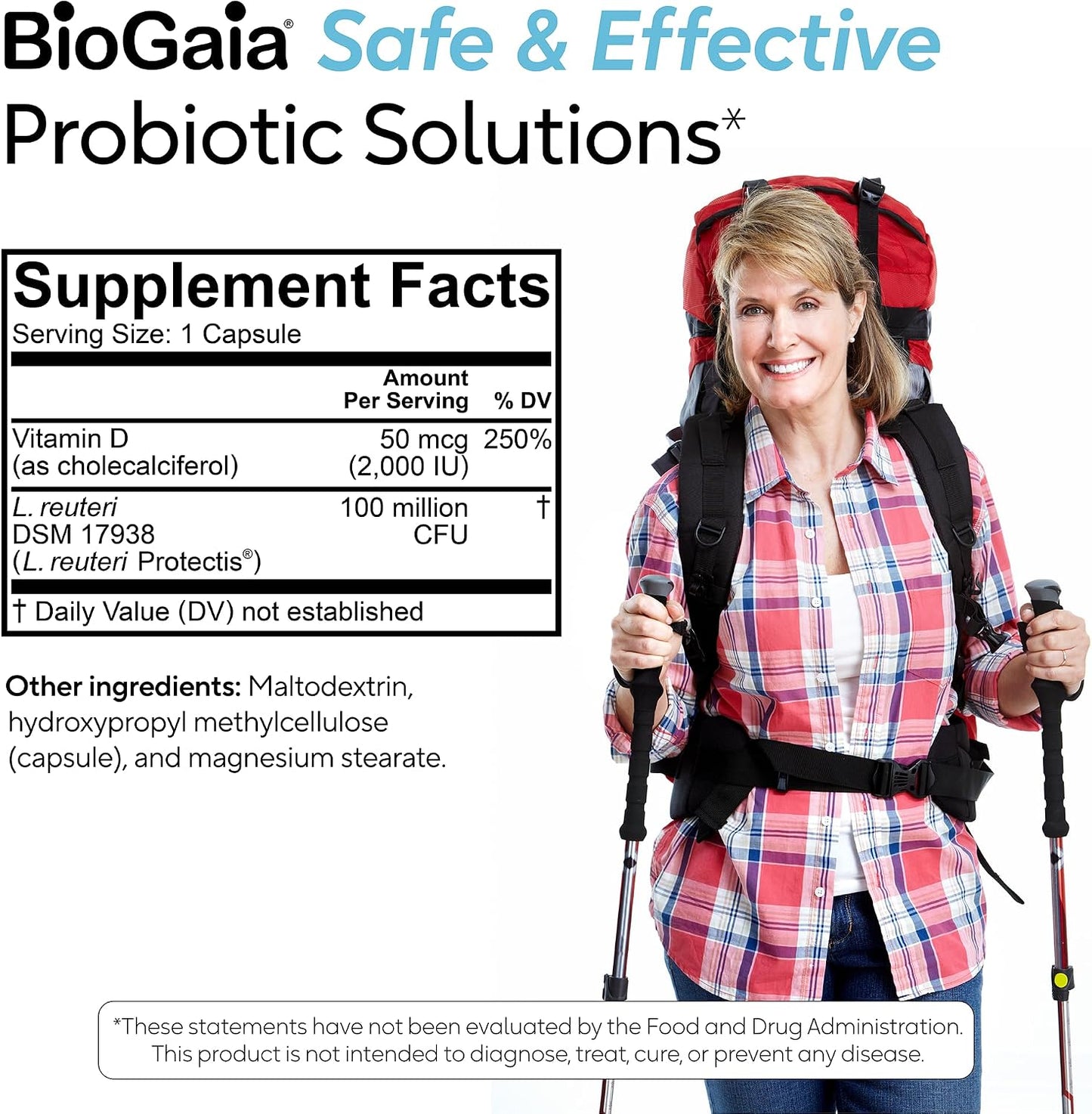 BioGaia Protectis Immune Active Probiotic | Probiotic + Vitamin D | Supports Immune, Digestive and Overall Health | Probiotics for Men & Women | Capsules | 60 Day Supply