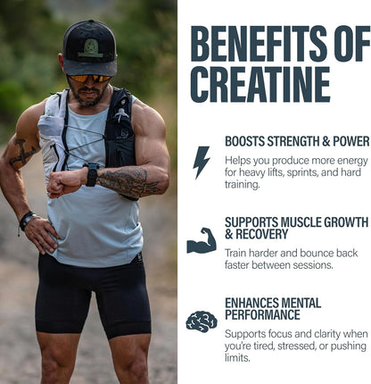BUBS Boost Creatine Monohydrate – 90 Servings | 5g Creapure® Creatine Powder | NSF Certified for Sport | Supports Strength, Power & Performance | Unflavored, No Fillers