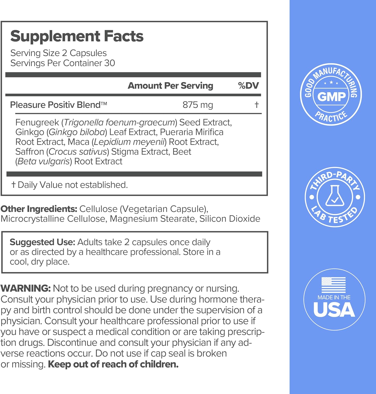 MENO Vaginal Moisture – Hormone-Free Capsules with Maca Root– 30-Day Supply