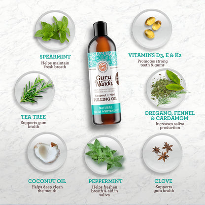 GuruNanda Coconut Oil Pulling with 7 Essential Oils and Vitamin D3, E, K2 (Mickey D)
