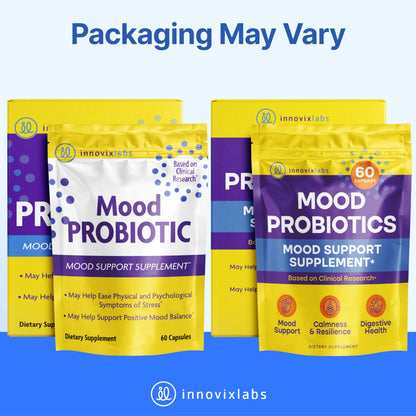 InnovixLabs Mood Probiotic for Women & Men, Clinically Studied Digestive & Mood Support Supplement, Lactobacillus helveticus Rosell-52ND & Bifidobacterium longum Rosell-175, 60 Capsules